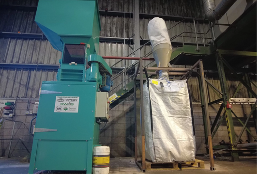 Odyssey Innovation Muncher Cruncher plastic shredding machine installed at Exeter City Council's Materials Recovery Facility