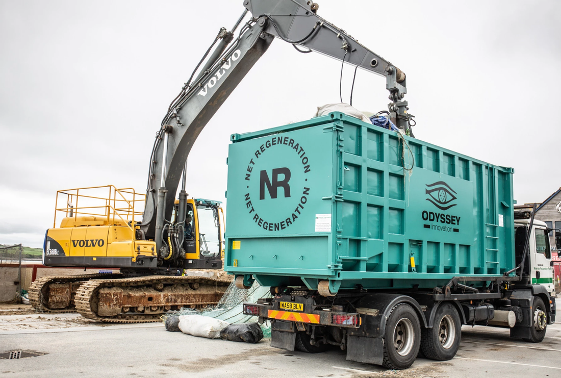 Odyssey Innovation Net Regeneration Scheme bins at Welsh harbours including Milford Haven, Fishguard and Holyhead for free fishing gear recycling