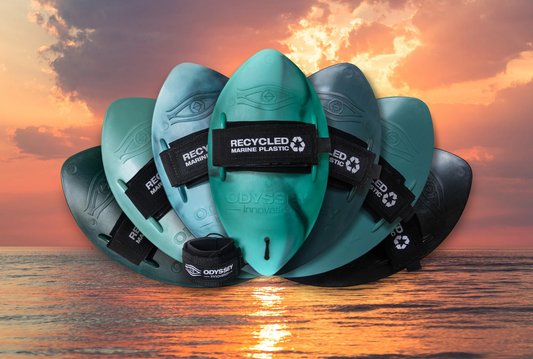 The Odyssey Handplane — 100% recycled marine plastic surfing handplane made in the South West UK by Odyssey Innovation