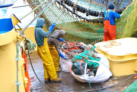 Odyssey Innovation Net Regeneration Scheme — recycled fishing nets and marine plastic collected from UK harbours