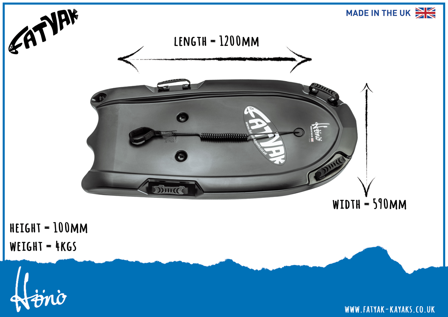 'Hönö' Recycled Marine Plastic Rigid Bodyboard